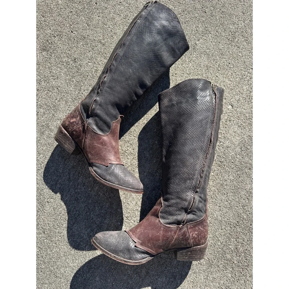 Vintage Matisse Leather Cowboy Boots Sz 10‎ Rare Two Tone Western High End $400